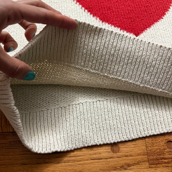 LOFT red heart beige long sleeve sweater size M - Picture 10 of 12